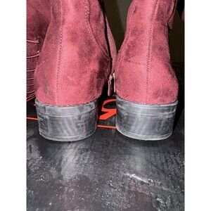 Burgundy Over The Knee Tie Up Straps with Gold  Suede Women Size 8